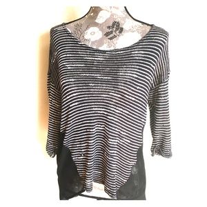 Lush Black and White Sweater Sz L
